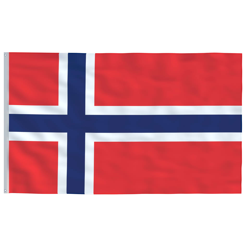 vidaXL Norvegijos vėliava su stiebu, aliuminis, 4m