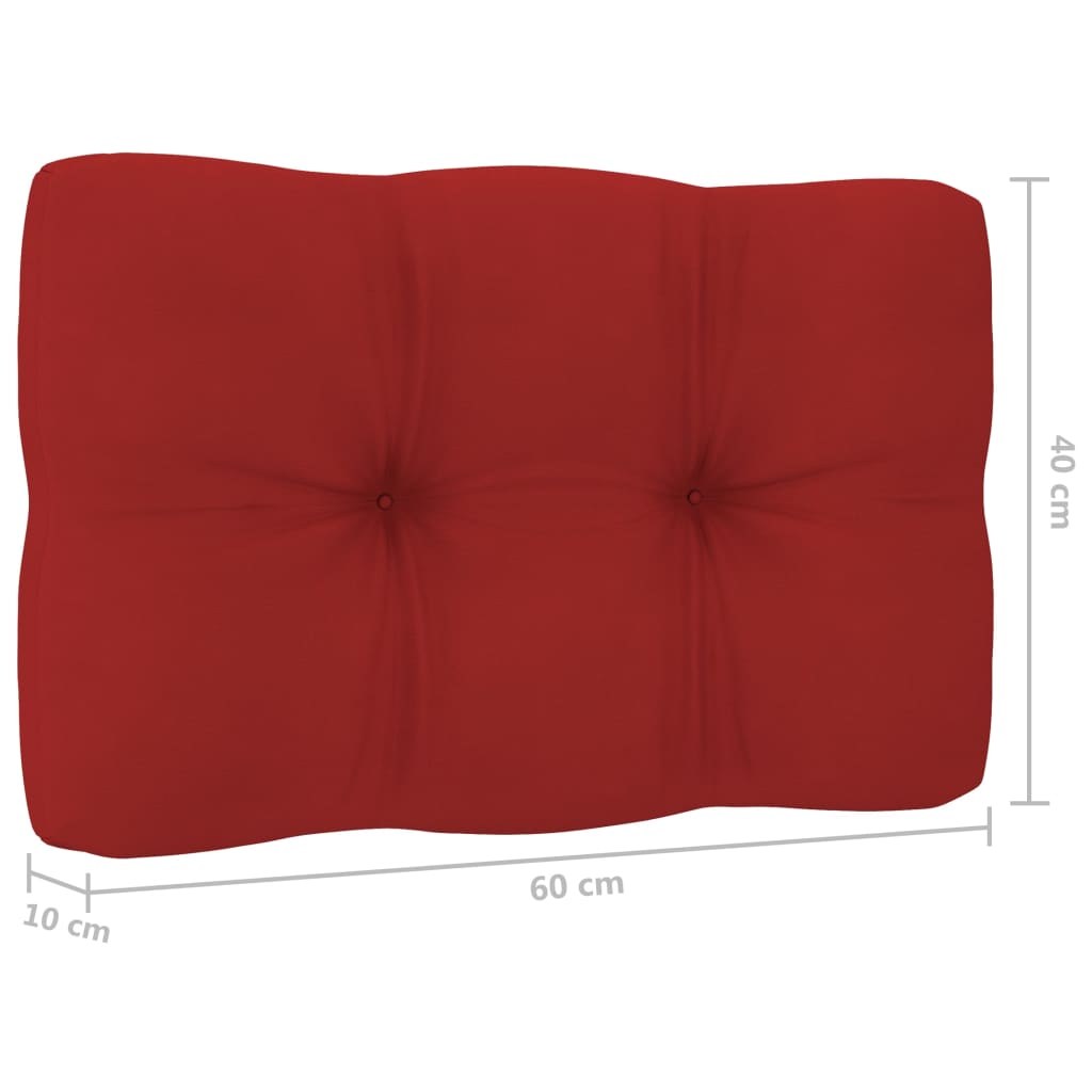 vidaXL Sodo kėdė su raudonomis pagalvėmis, impregnuota pušies mediena