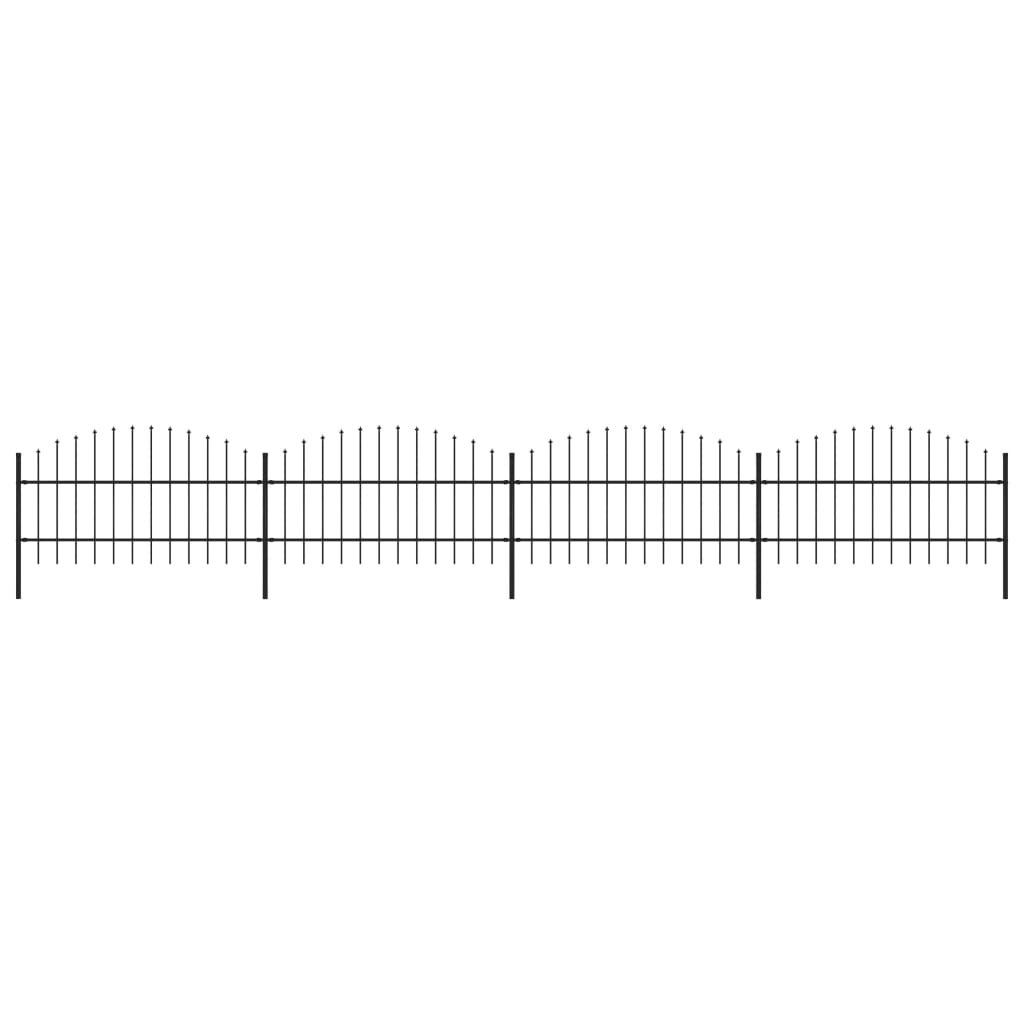 vidaXL Sodo tvora su iečių viršug., juoda, (0,75-1)x6,8m, plienas