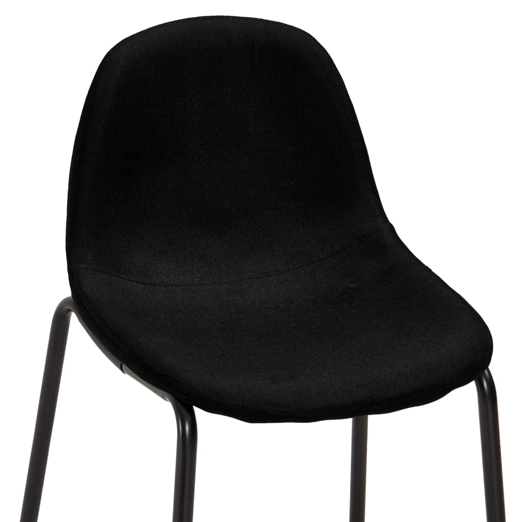vidaXL Baro kėdės, 6 vnt., juodos spalvos, audinys (281535+281536)