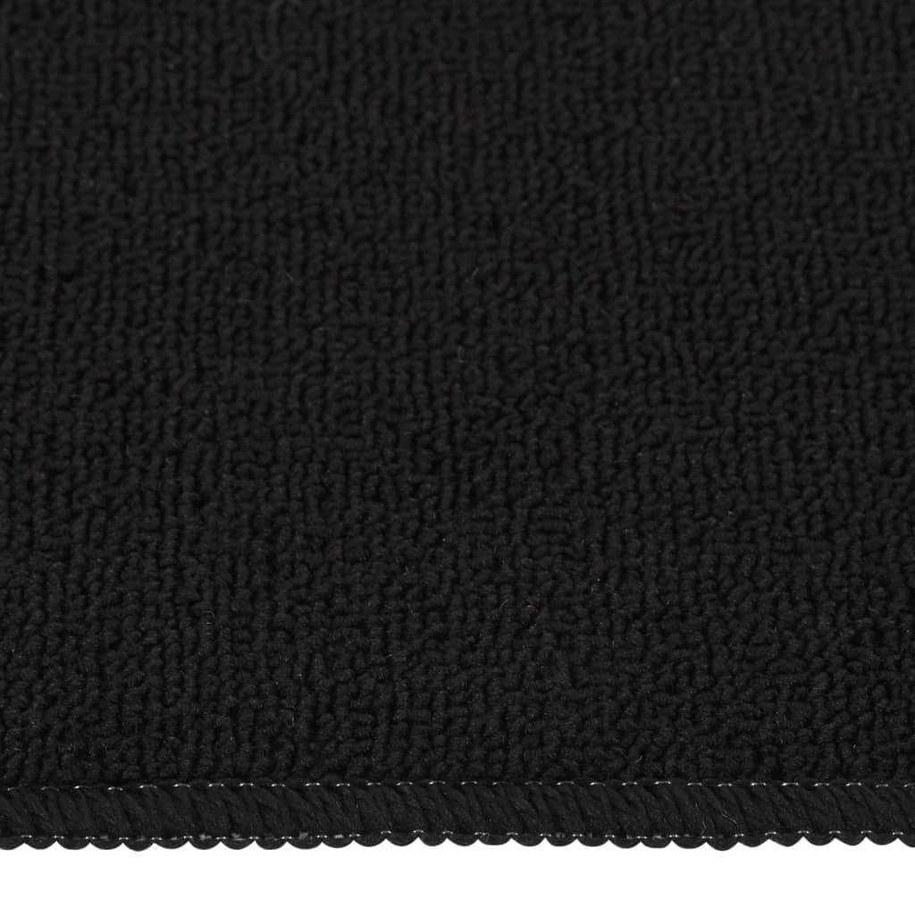 vidaXL Neslystantys laiptų kilimėliai, 15vnt., juodi, 75x20cm