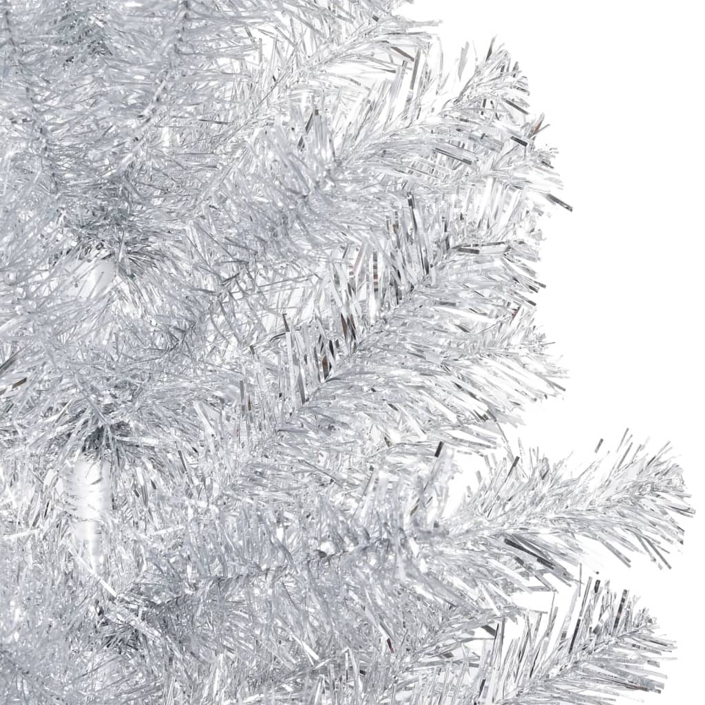 vidaXL Dirbtinė Kalėdų eglutė su stovu, sidabrinė, 120cm, PET