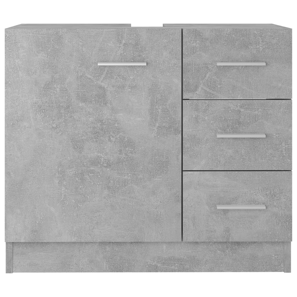 vidaXL Spintelė praustuvui, betono pilkos spalvos, 63x30x54cm, MDP