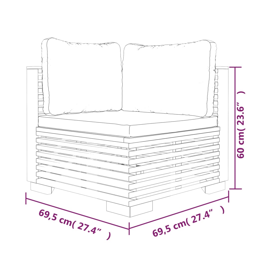 vidaXL Sodo poilsio komplektas su pagalvėlėmis, 6 dalių, tikmedis