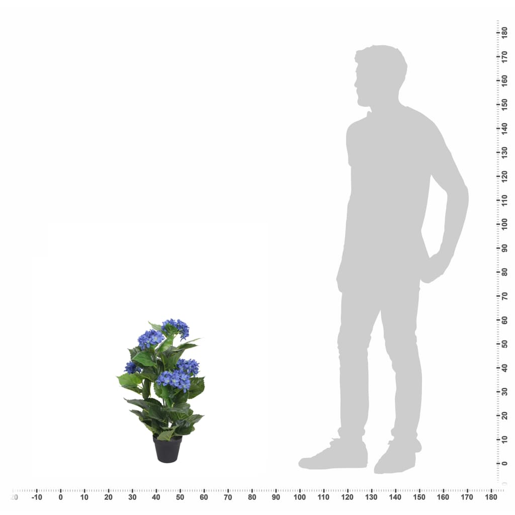 vidaXL Dirbtinė hortenzija su vazonu, 60 cm, mėlyna