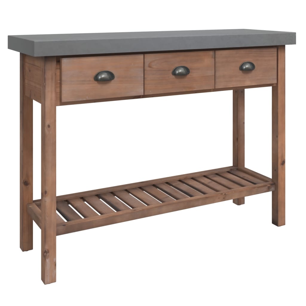 vidaXL Konsolinis staliukas, 110x35x80cm, eglės medienos masyvas