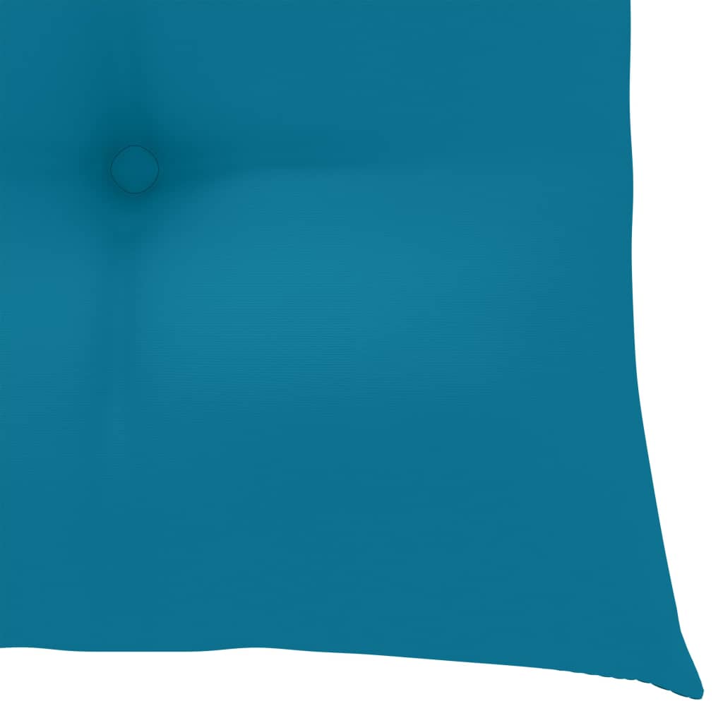 vidaXL Valgomojo kėdės su mėlynomis pagalvėlėmis, 4vnt., tikmedis