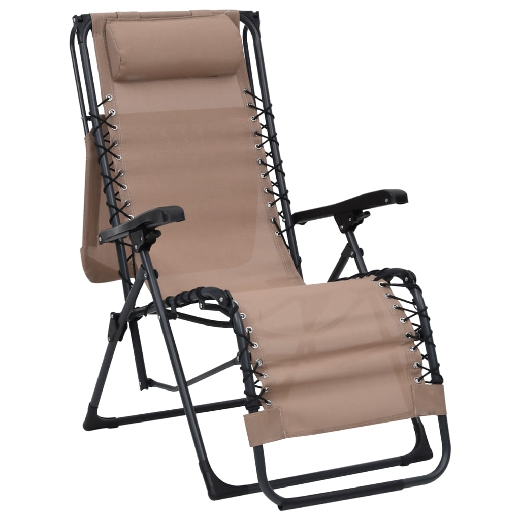 vidaXL Sulankstoma terasos kėdė, taupe spalvos, tekstilenas