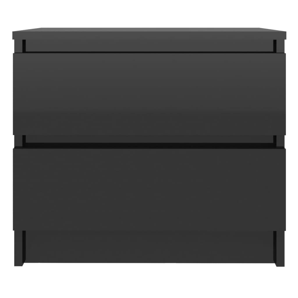 vidaXL Naktinė spintelė, juodos spalvos, 50x39x43,5cm, MDP, blizgi