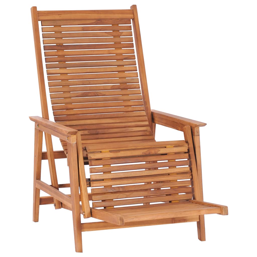 vidaXL Sodo poilsio kėdė su pakoja, tikmedžio medienos masyvas