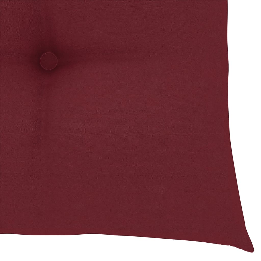 vidaXL Valgomojo kėdės su vyno raudonomis pagalvėmis, 6vnt., tikmedis