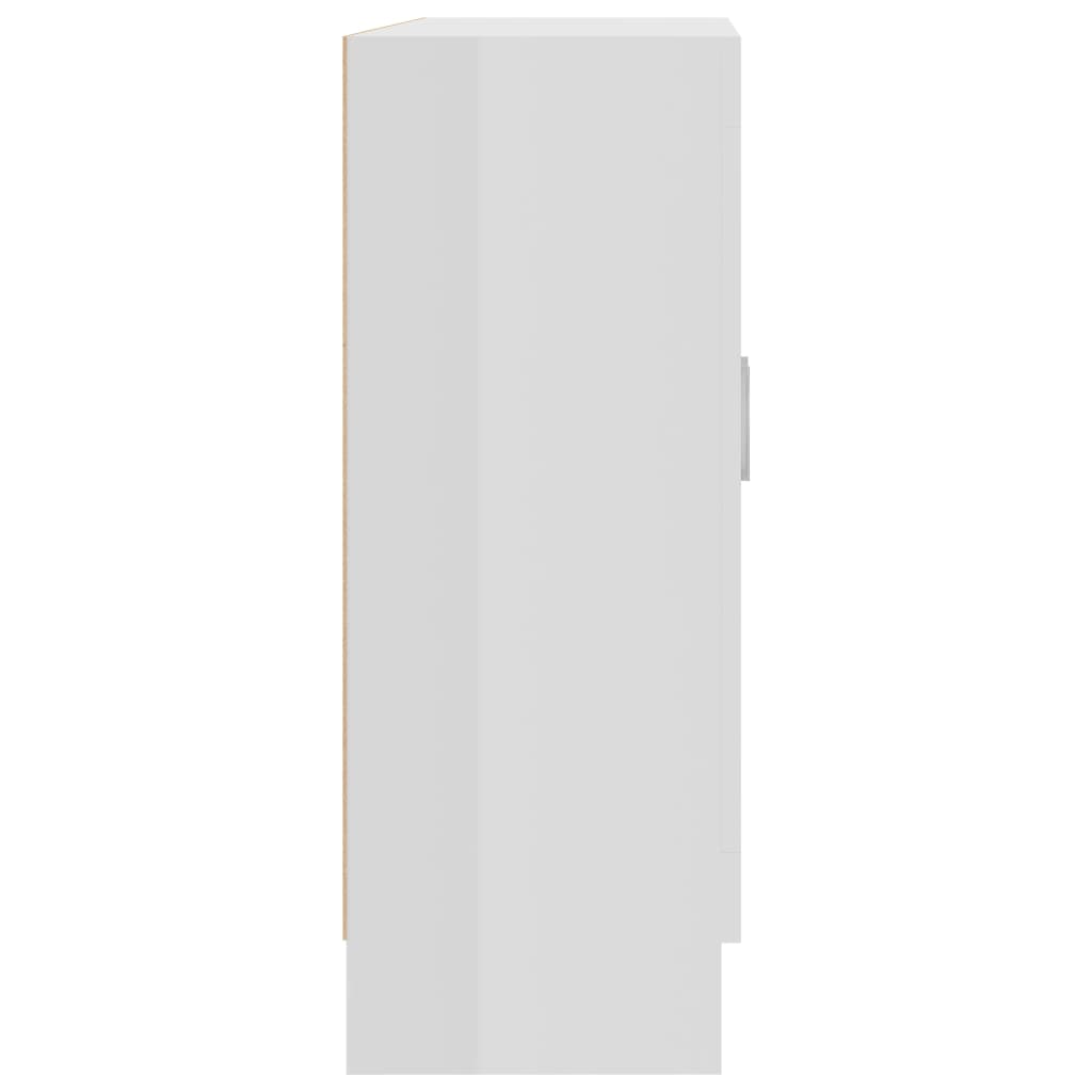 vidaXL Vitrininė spintelė, baltos spalvos, 82,5x30,5x80cm, MDP, blizgi