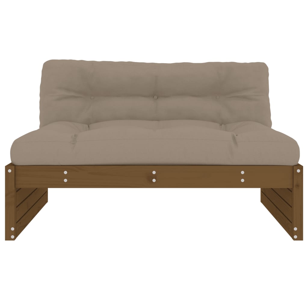 vidaXL Vidurinė sofos dalis, medaus ruda, 120x80cm, pušies masyvas