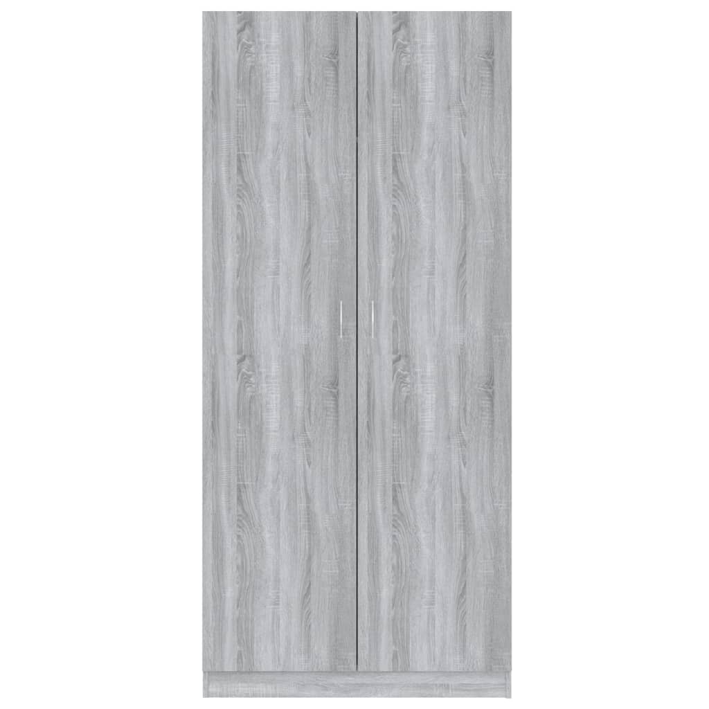vidaXL Drabužių spinta, pilkos ąžuolo spalvos, 90x52x200cm, mediena