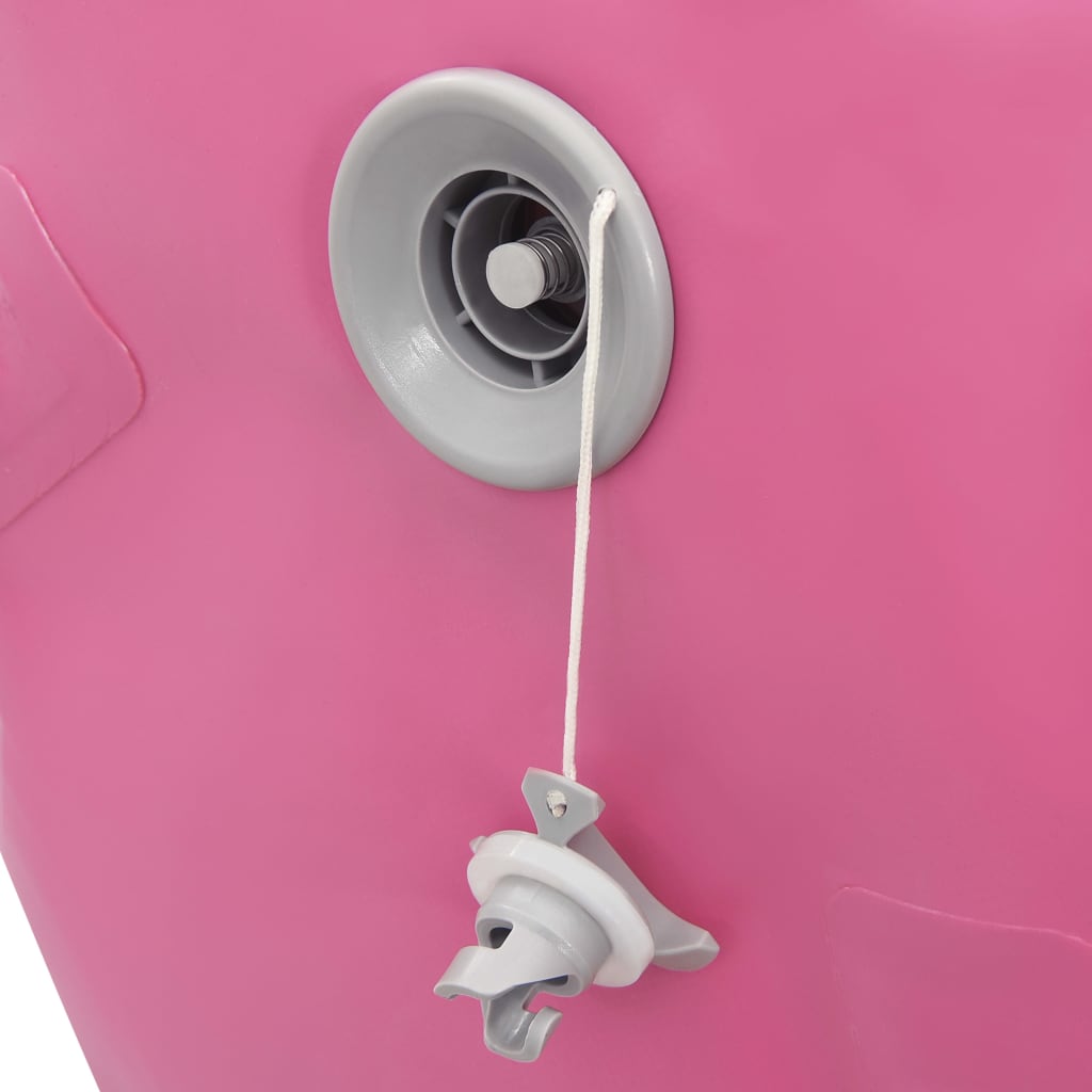 vidaXL Gimnastikos ritinys su pompa, rožinis, 120x90cm, PVC