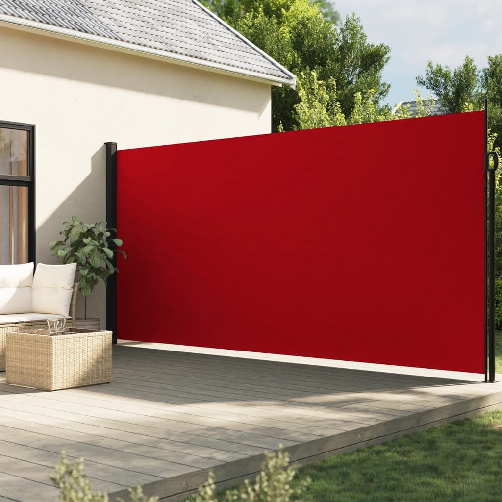 vidaXL Ištraukiama šoninė markizė, raudonos spalvos, 200x600cm
