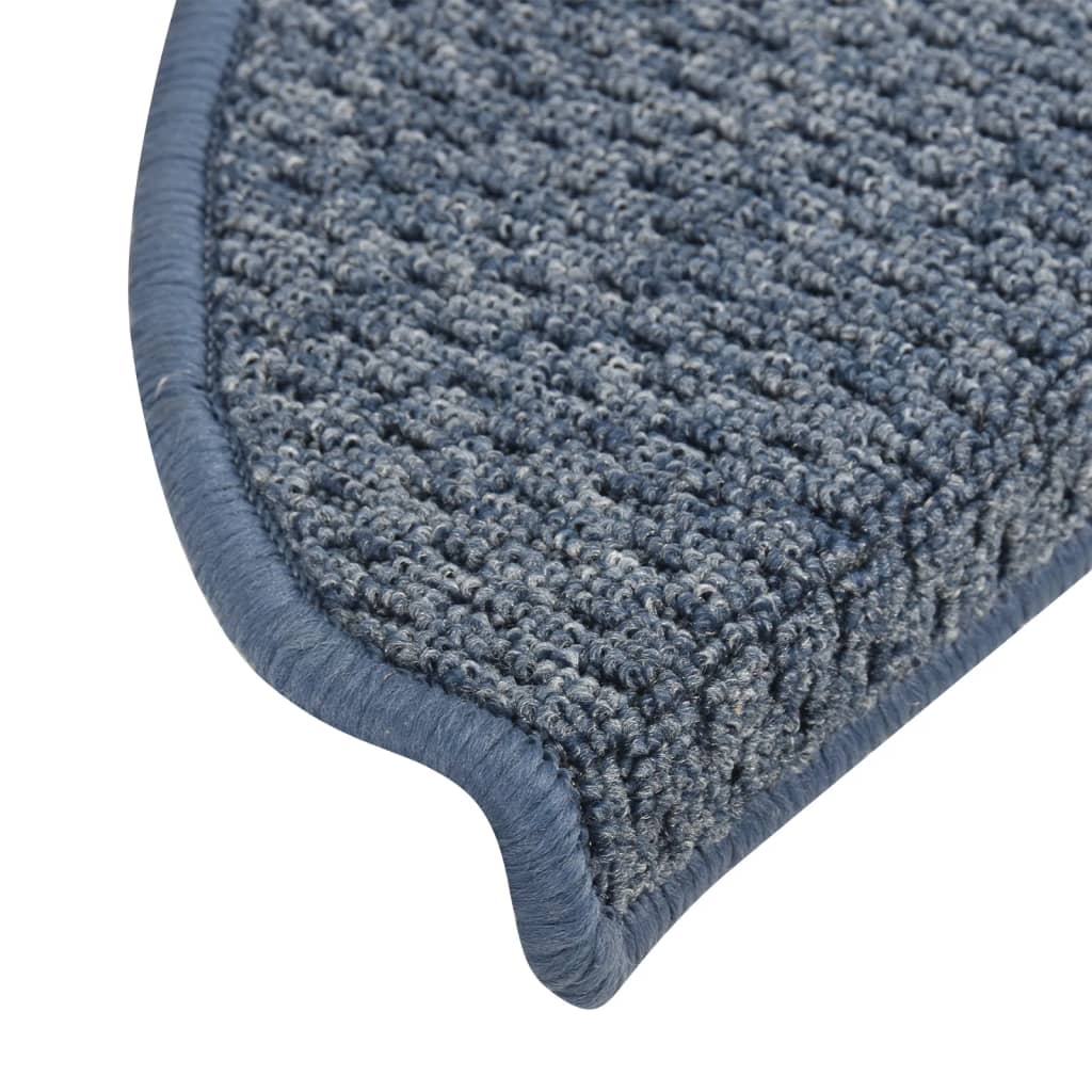 vidaXL Laiptų kilimėliai, 15vnt., mėlynos spalvos, 65x21x4cm