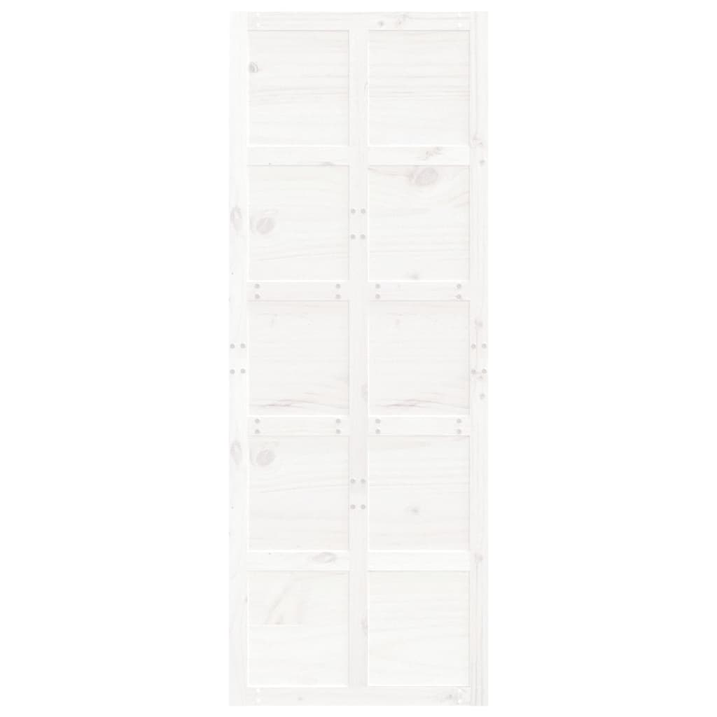 vidaXL Tvarto durys, baltos, 80x1,8x214cm, pušies medienos masyvas