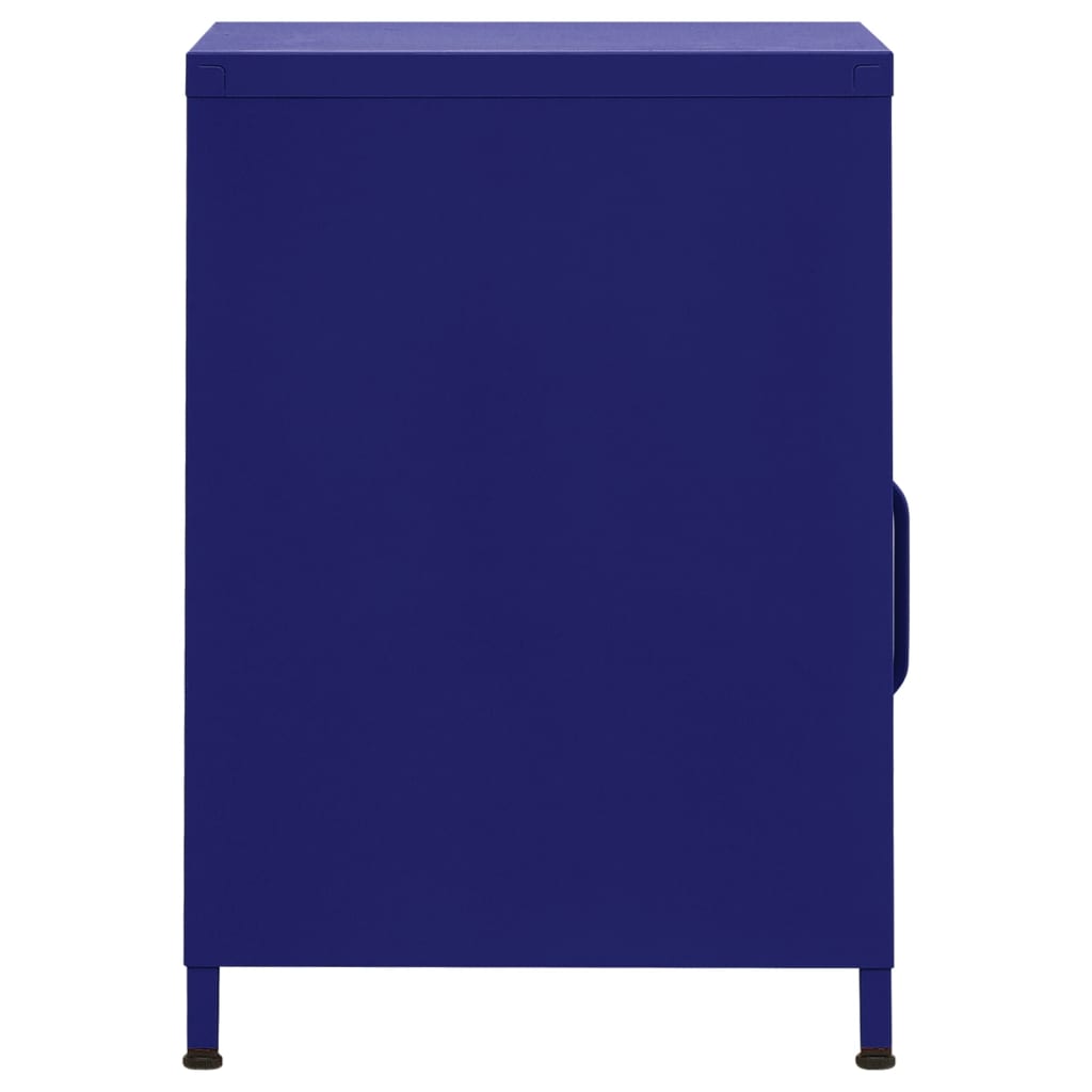 vidaXL Naktinis staliukas, tamsiai mėlyna, 35x35x51cm, plienas