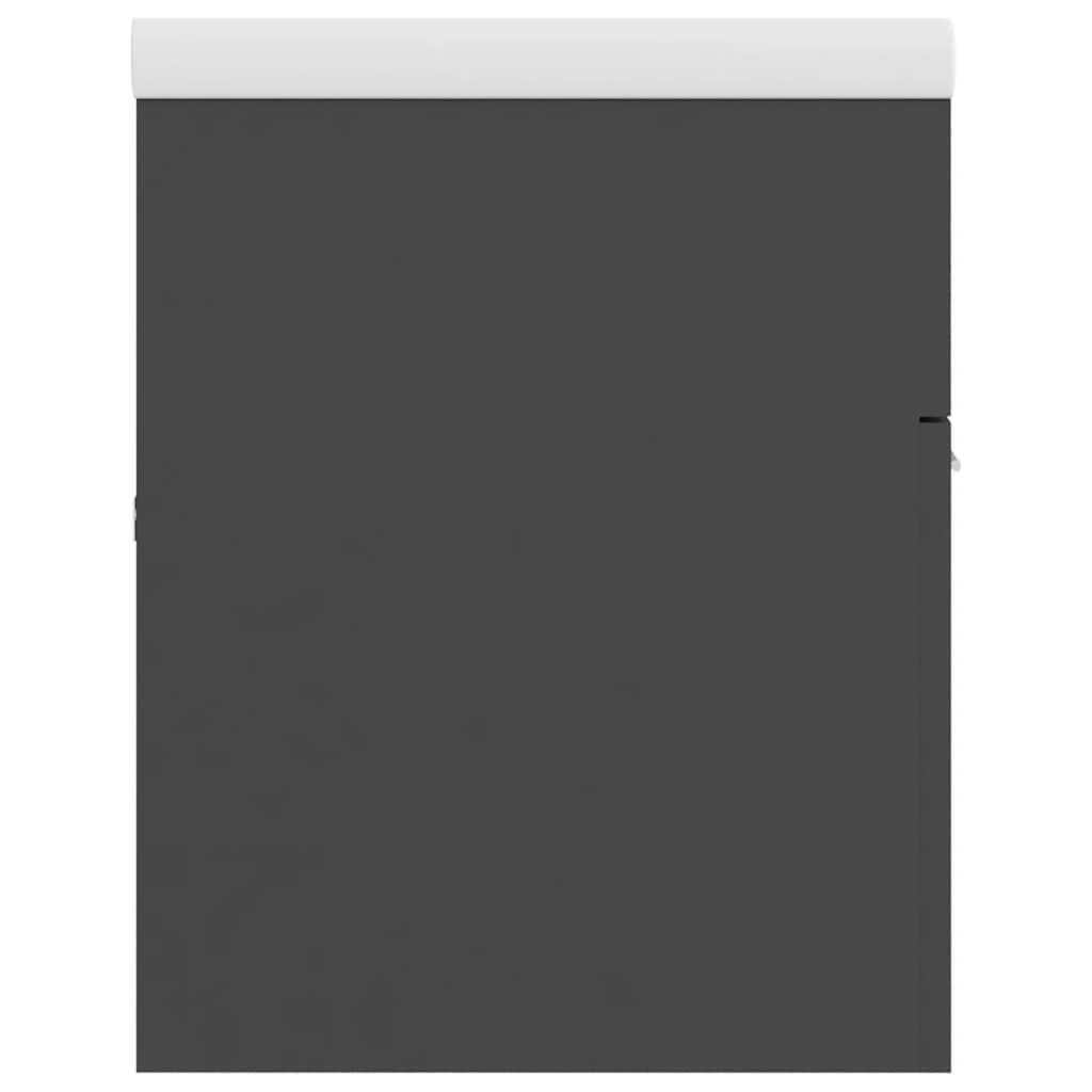 vidaXL Praustuvo spintelė su įmontuotu praustuvu, pilkos spalvos, MDP