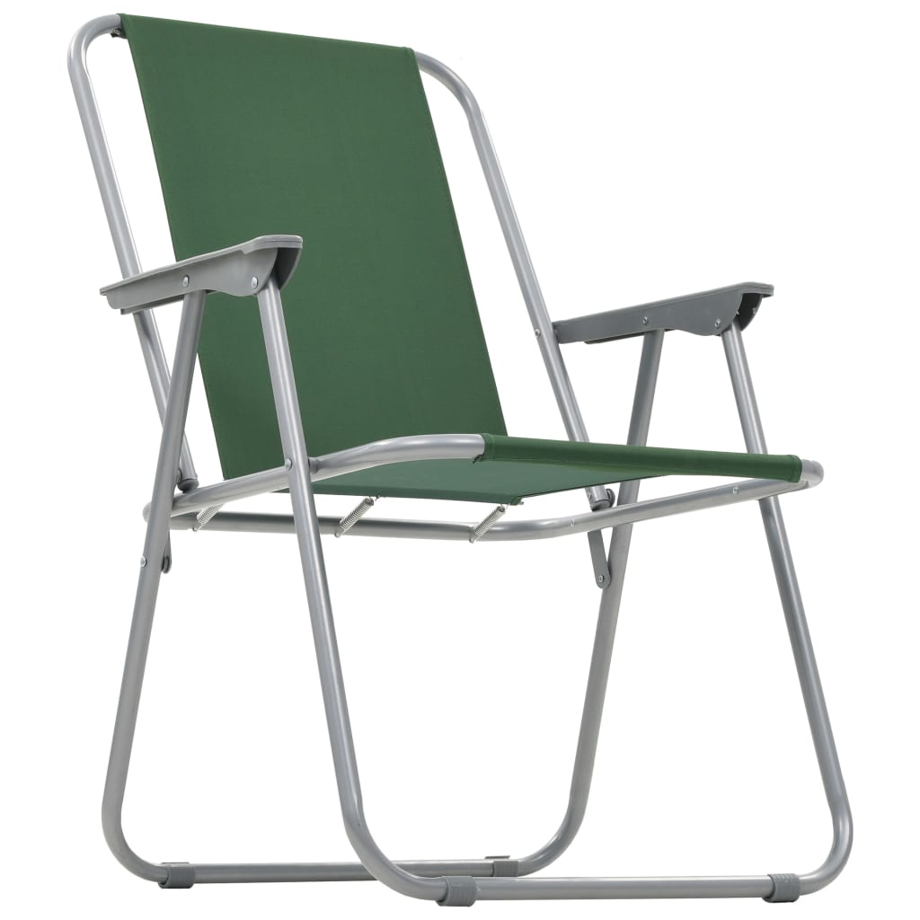 vidaXL Sulankstomos stovyklavimo kėdės, 2vnt., 52x59x80cm, žalios