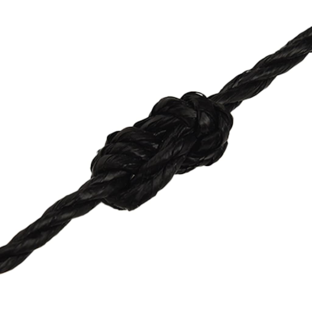 vidaXL Darbo virvė, juodos spalvos, 6mm, 25m, polipropilenas