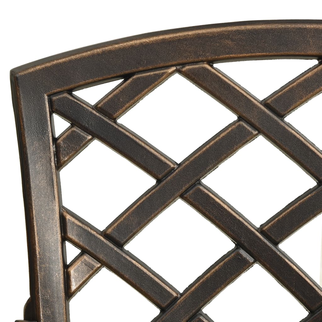 vidaXL Bistro baldų komplektas, 5 dalių, bronzinis, lietas aliuminis