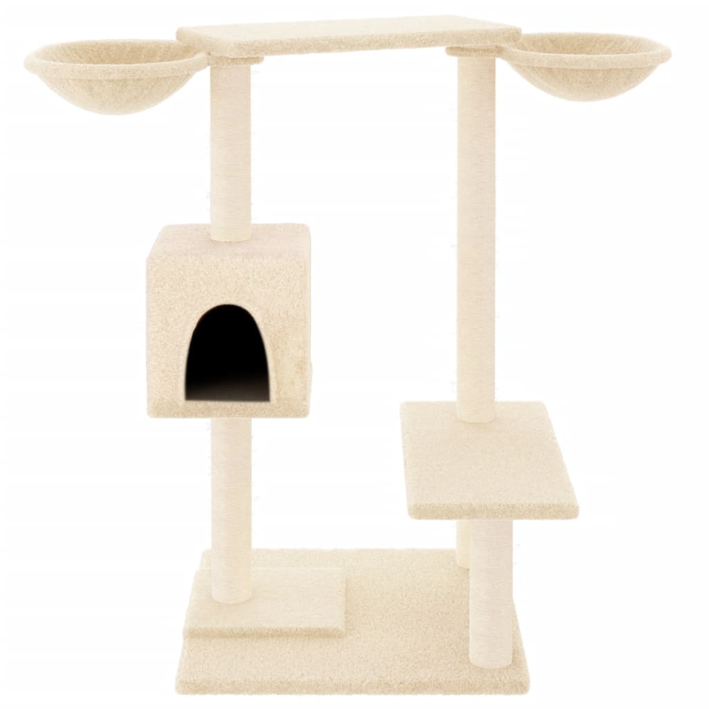 vidaXL Draskyklė katėms su draskymo stovais, kreminės spalvos, 82cm