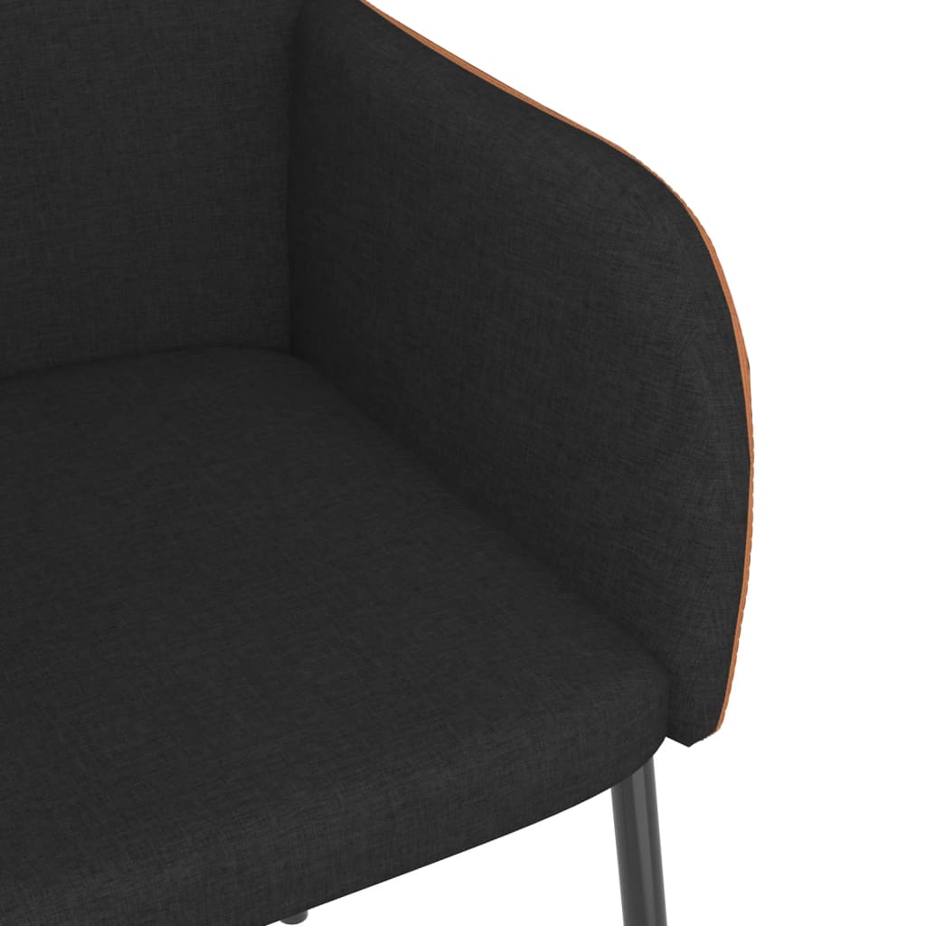 vidaXL Valgomojo kėdės, 2vnt., juodos spalvos, audinys ir dirbtinė oda