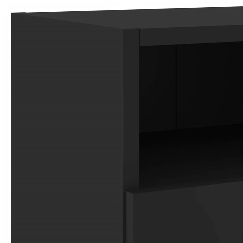 vidaXL Sieninė TV sekcija, 4 dalių, juodos spalvos, apdirbta mediena