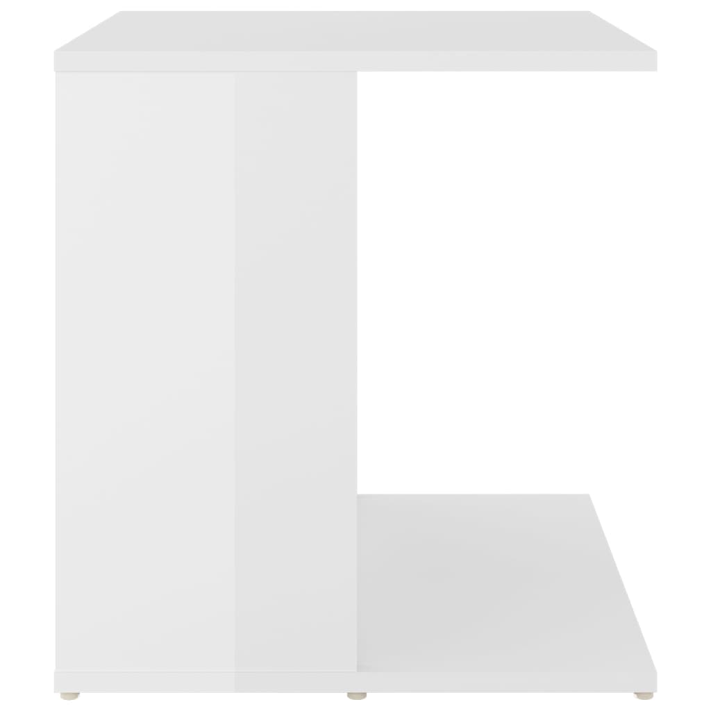 vidaXL Šoninis staliukas, baltos spalvos, 45x45x48cm, MDP, blizgus