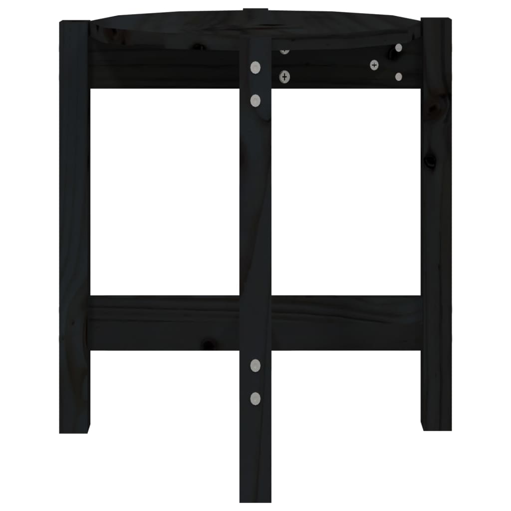 vidaXL Kavos staliukas, juodas, 42,5x45cm, pušies medienos masyvas
