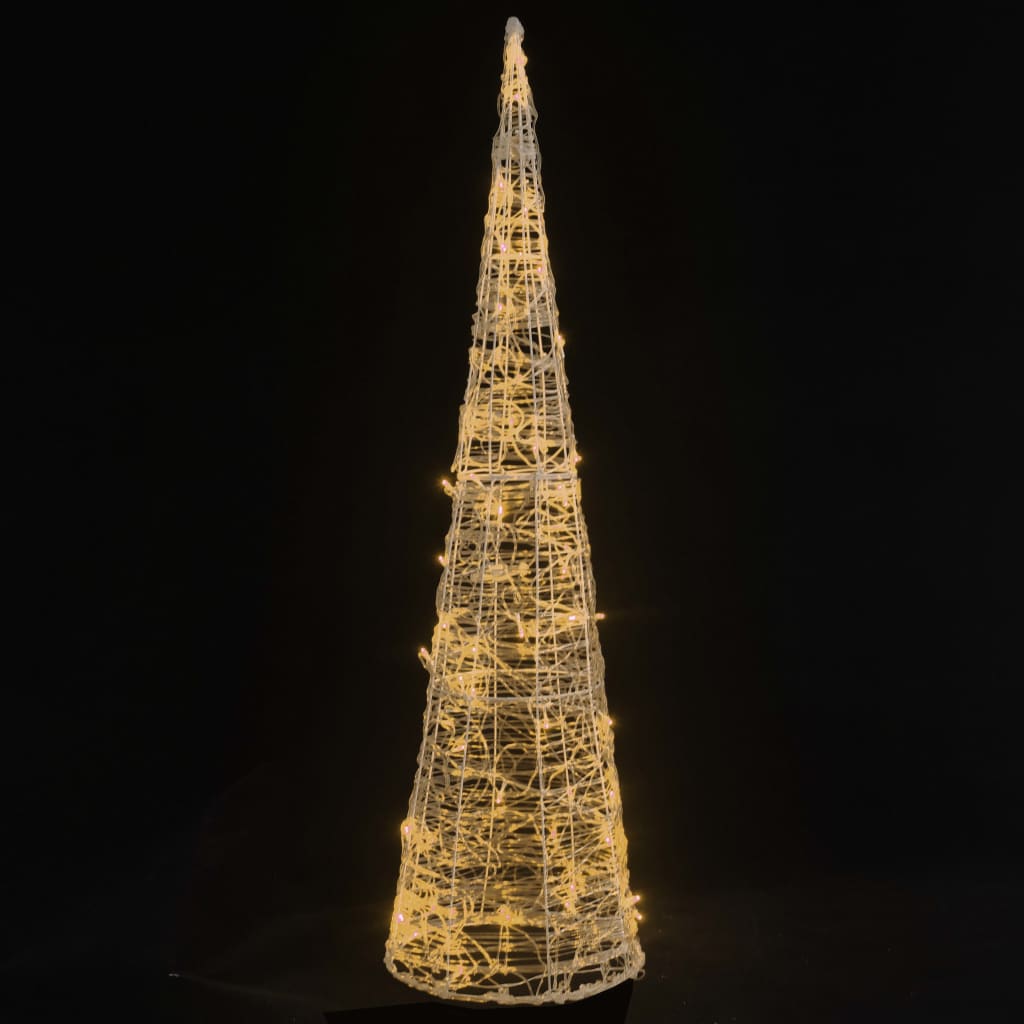 vidaXL Akrilinė LED dekoracija piramidė, šalta balta, 120cm