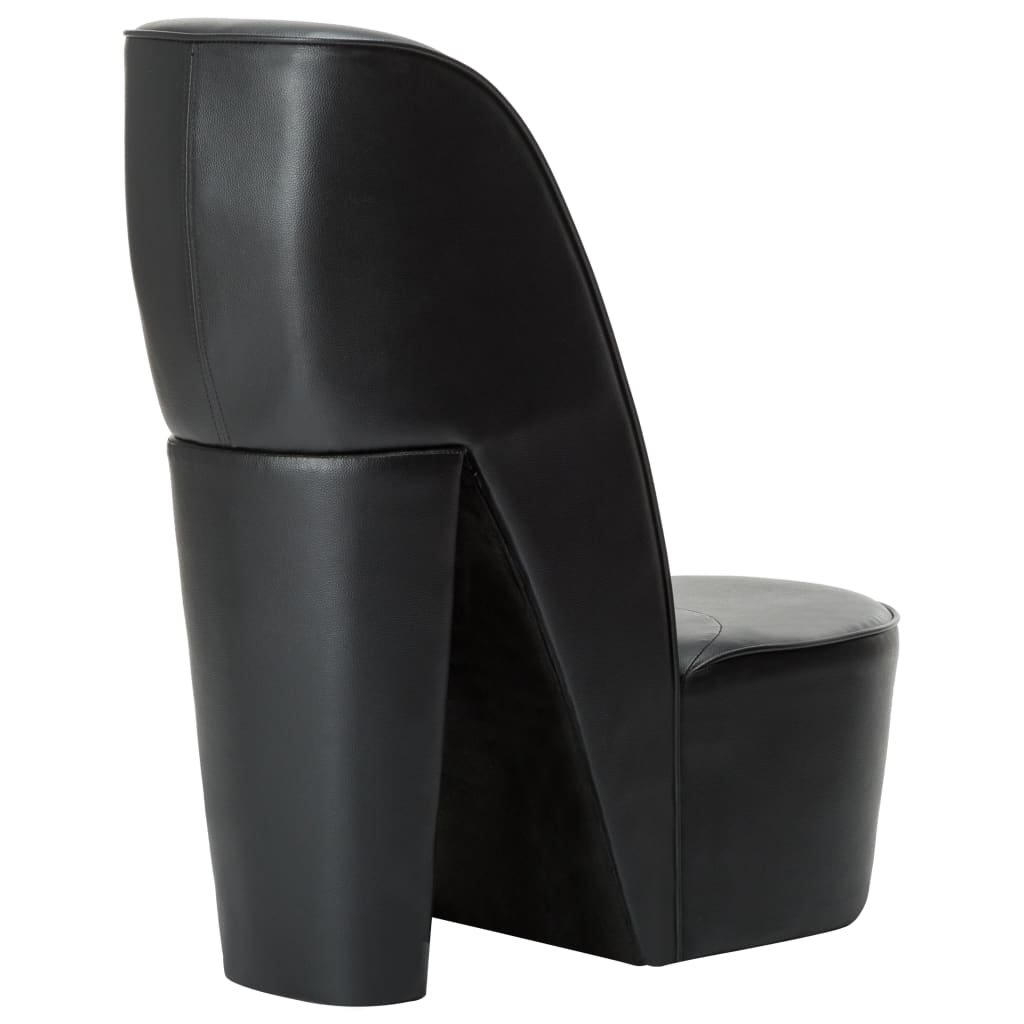 vidaXL Aukštakulnio formos kėdė, juodos spalvos, dirbtinė oda