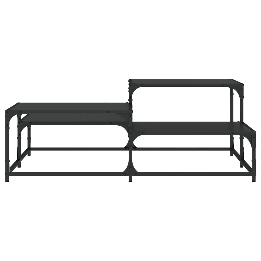 vidaXL Kavos staliukas, juodos spalvos, 107x107x40cm, apdirbta mediena