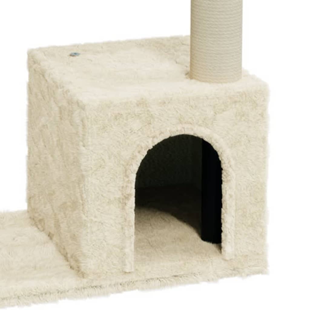 vidaXL Draskyklė katėms su stovais iš sizalio, kreminės spalvos, 70cm