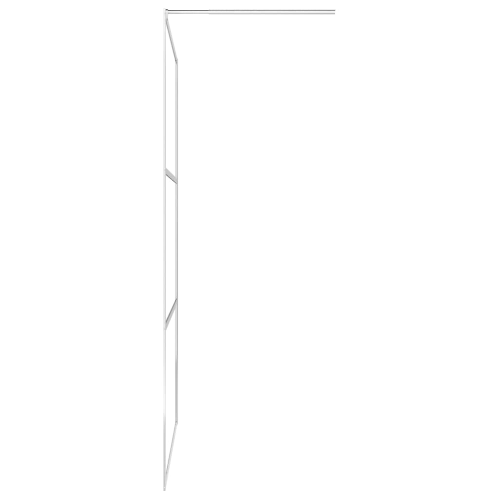 vidaXL Dušo sienelė su lentyna, chromo, 90x195cm, stiklas/aliuminis