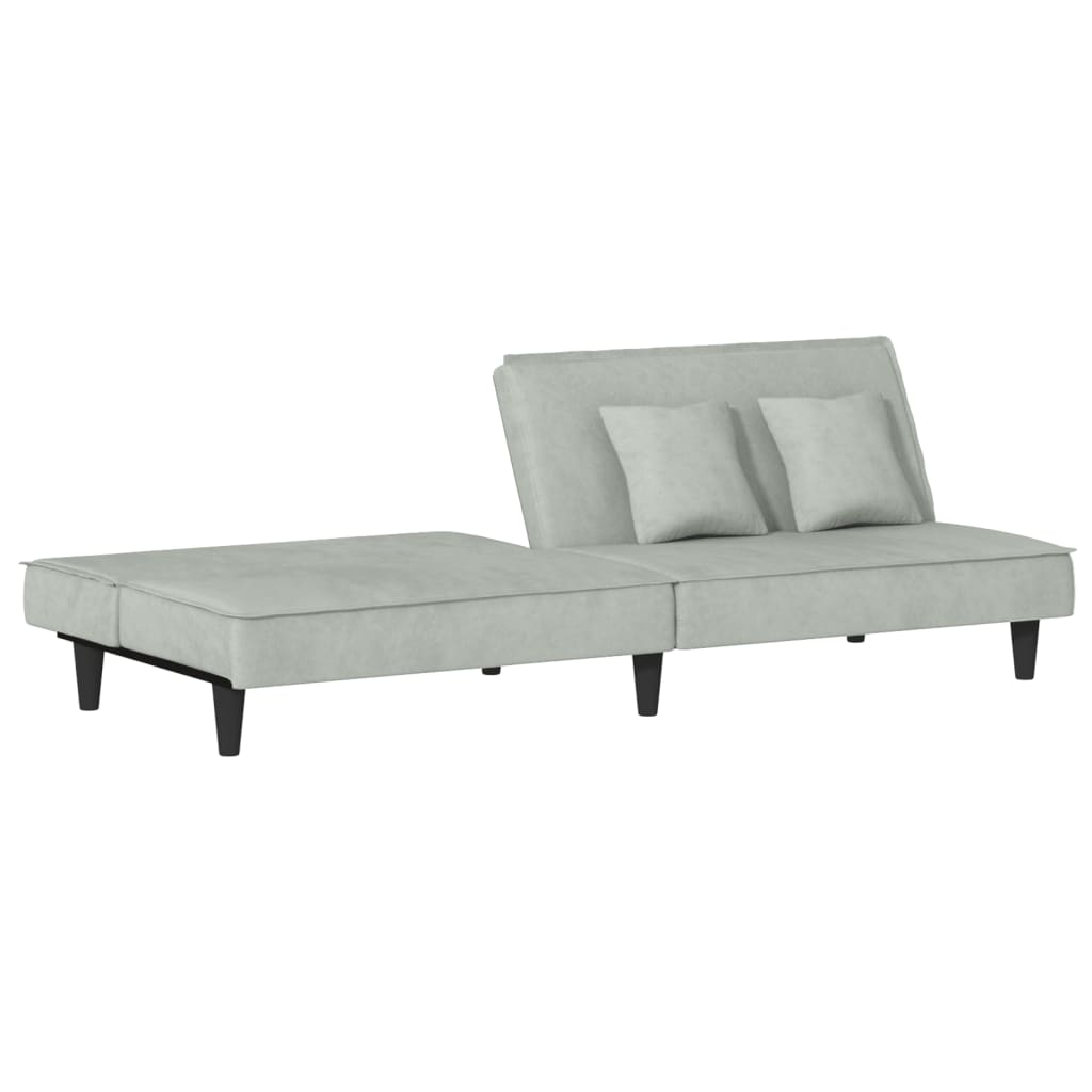 vidaXL Sofa-lova, šviesiai pilkos spalvos, aksomas