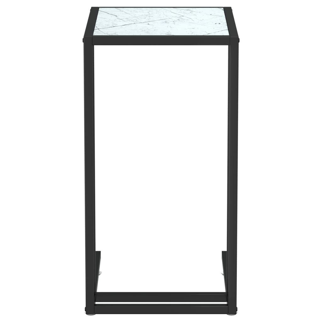 vidaXL Šoninis kompiuterio staliukas, marmuro, 50x35x65cm, stiklas