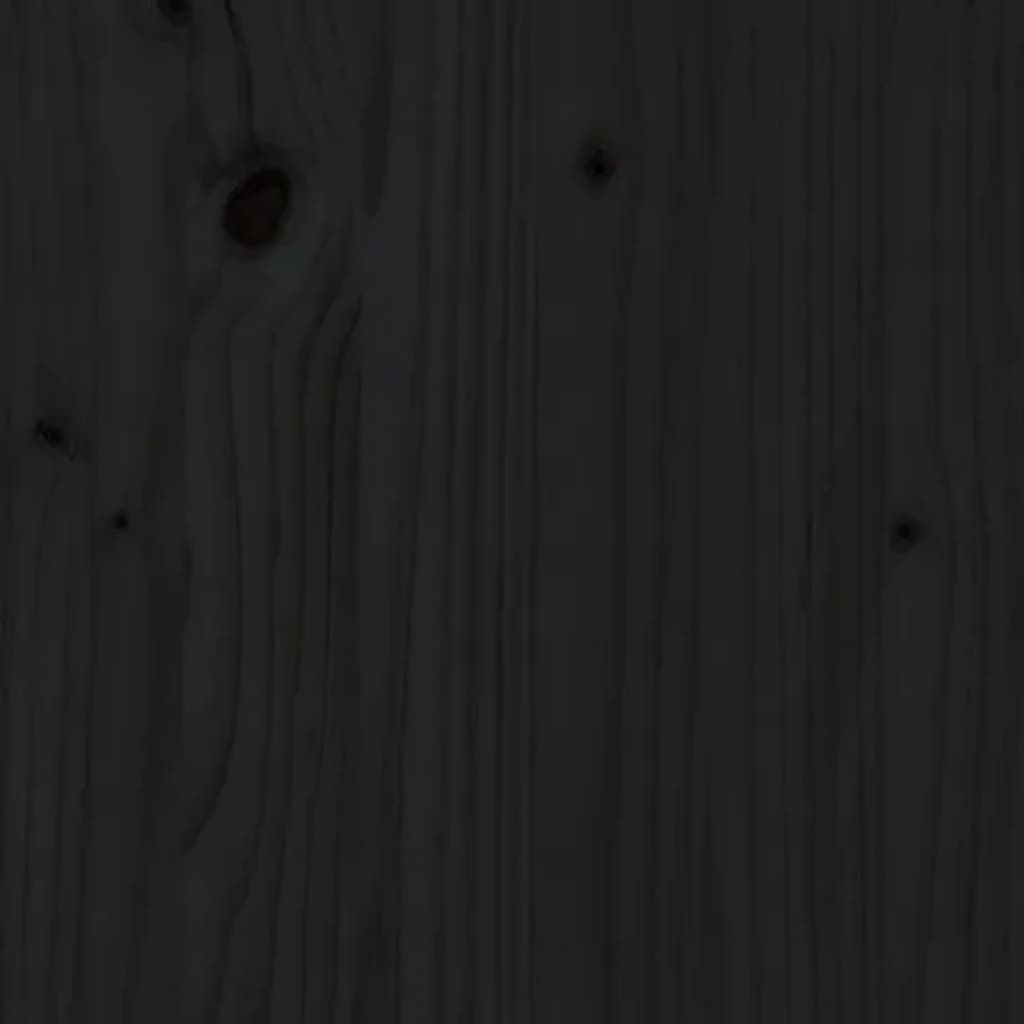 vidaXL Lovos rėmas su LED, juodos spalvos, 140x190cm, medienos masyvas