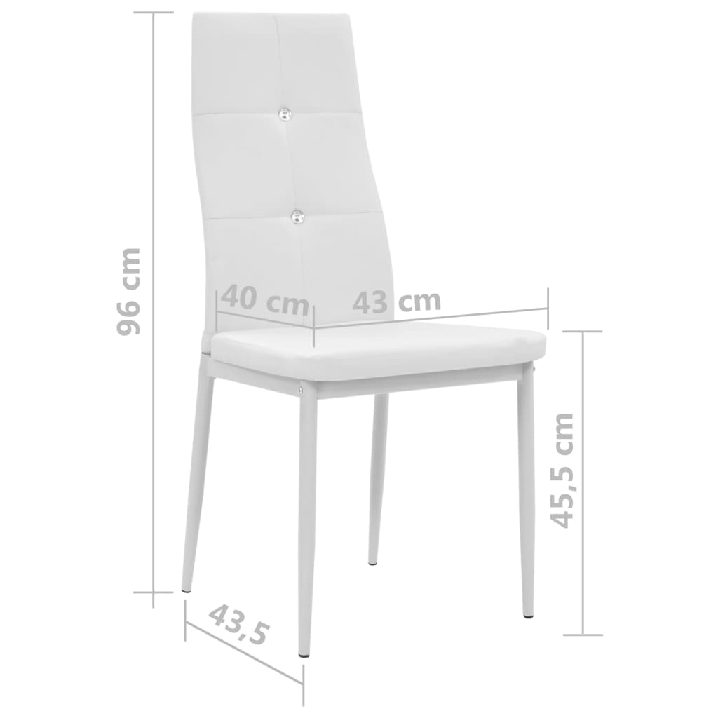 vidaXL Valgomojo kėdės, 2vnt., baltos spalvos, dirbtinė oda