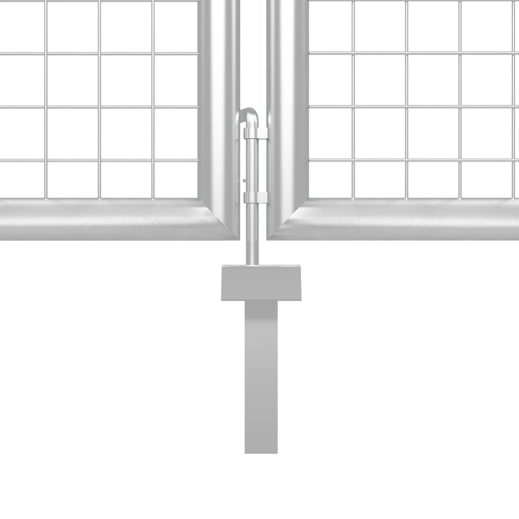 vidaXL Sodo vartai, sidabrinės spalvos, 400x75cm, plienas