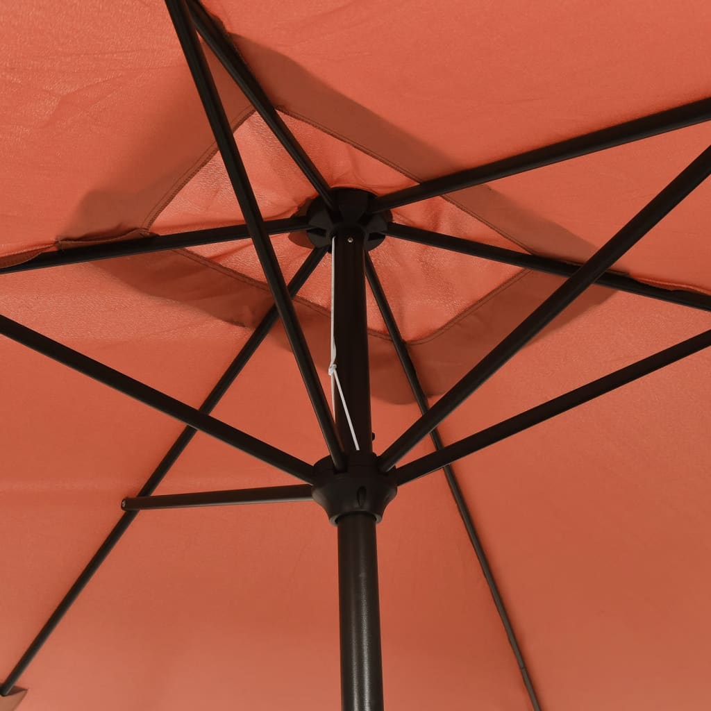 vidaXL Lauko skėtis su metaliniu stulpu, terakota sp., 300x200cm