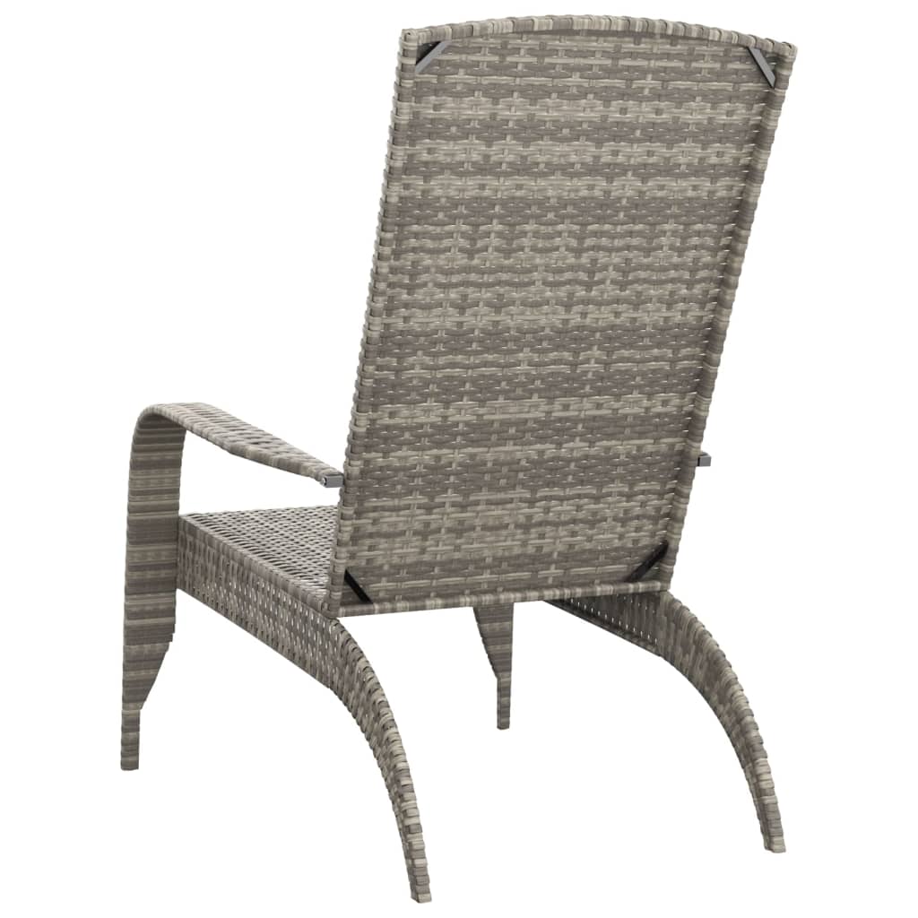 vidaXL Sodo Adirondack kėdė, pilkos spalvos, poliratanas