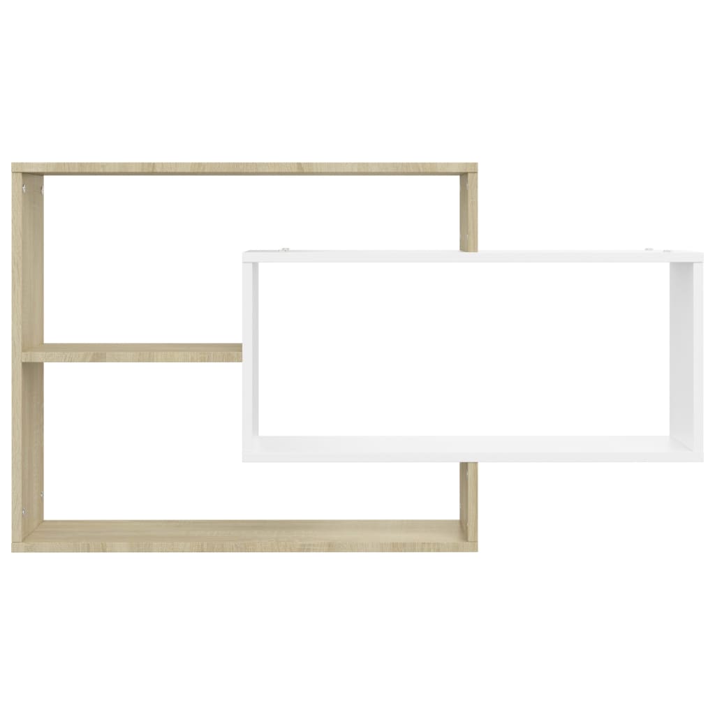 vidaXL Sieninės lentynos, balt. ir sonoma ąžuolo sp., 104x20x58,5cm, MDP