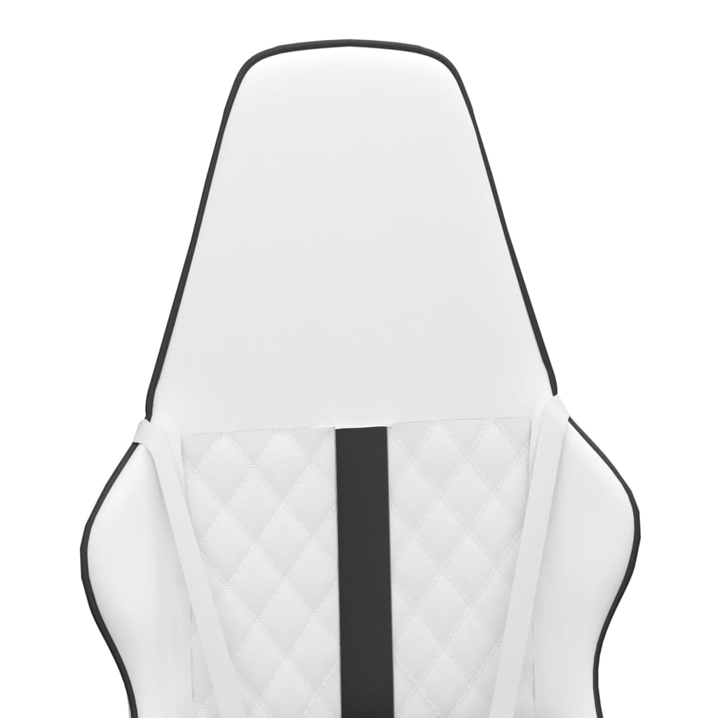 vidaXL Žaidimų kėdė, baltos ir juodos spalvos, dirbtinė oda