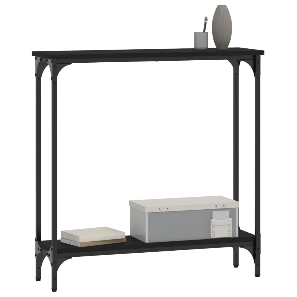 vidaXL Konsolinis staliukas, juodas, 75x22,5x75cm, apdirbta mediena