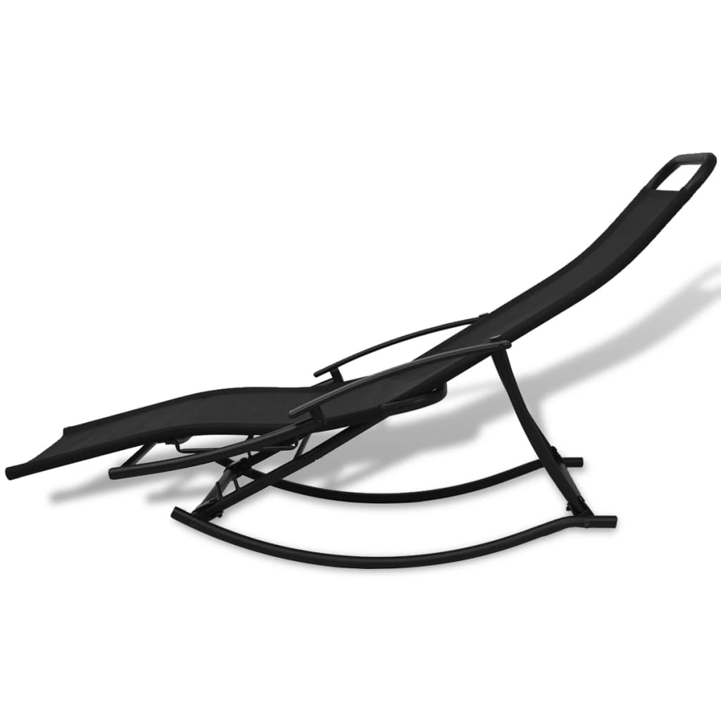 vidaXL Sodo supamoji kėdė, plienas ir tekstilenas, juoda