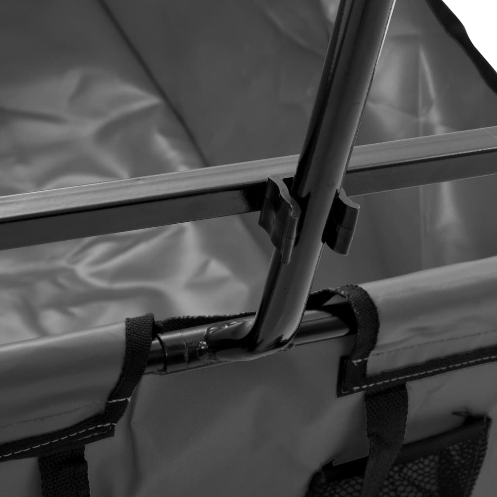 vidaXL Sulankstomas rankinis vežimėlis, pilkos spalvos, plienas