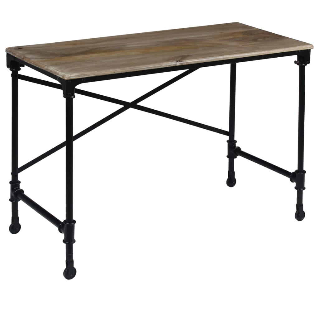 vidaXL Rašomasis stalas, mango mediena ir plienas, 110x50x96cm